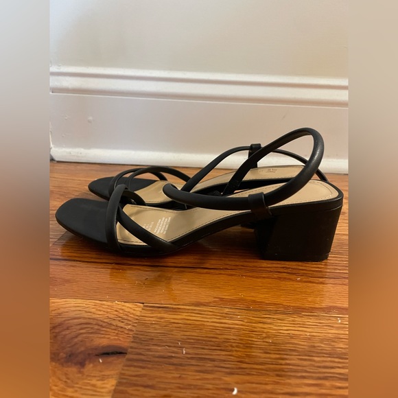 Black Strappy Kitten Heels - Picture 2 of 6